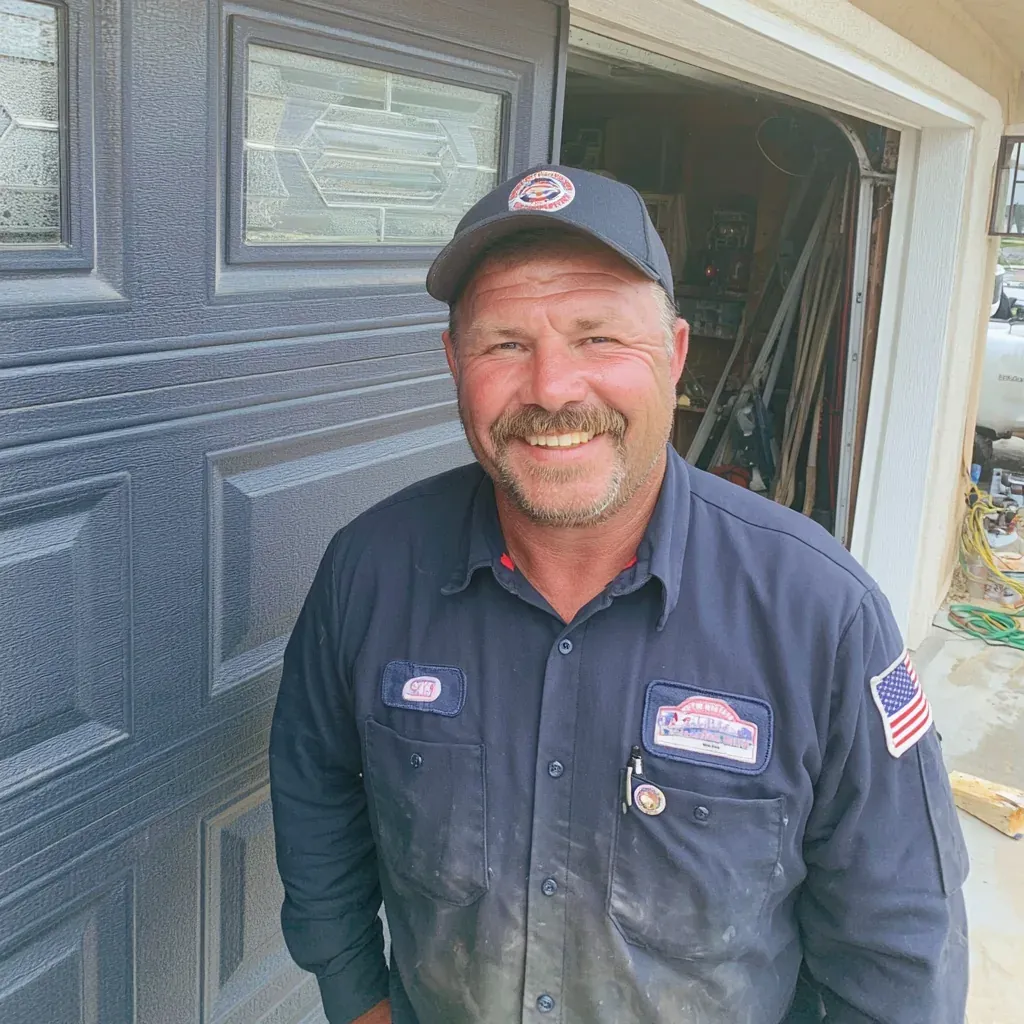 Torsion spring and opener work on an Irving garage door